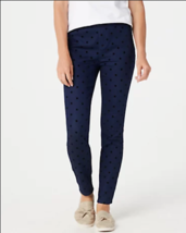 Martha Stewart Knit Denim Flocked Polka Dot Ankle Jeans (Dark Indigo 8T) A370452 - £17.47 GBP