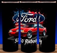 Ford Fox Body 5.0 Red Mustang American Flag Cup Mug Tumbler 20oz - $19.75