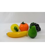 Hand Blown Glass Fruit Lemon Orange Grapes Pear Banana Murano Style Vtg ... - £37.81 GBP