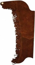 Brown Real Suede Leather Western Horse Saddle Show Chaps w/ Fringe Adult... - £42.32 GBP