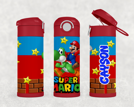 Personalized Super Mario Bros 12oz Kids Stainless Steel Water Bottle Tum... - £17.29 GBP