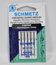 Schmetz Chrome Microtex Needles 5 Count Size 60/8 - $6.95