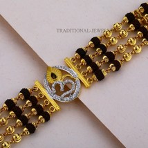 Mens Exclusive Handmade Solid Rudraksha Bead Gold 22K Om Aum design Bracelet 7 - £6,687.24 GBP+