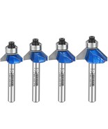 Kowood Plus 45 Degree Chamfer Router Bit Set, 1/4 Inch Shank, Cutting Di... - $38.99