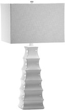 Table Lamp Cyan Design Emily 1-Light White Shade Linen Shades Included Medium - £408.79 GBP