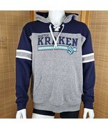 NHL Lacer Hoodie Mens L Seattle Kraken Hockey Blue Gray Fleece Official ... - $33.58