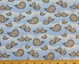 Flannel Whales Ocean Animals Blue Comfy Prints Flannel Fabric by Yard D2... - $9.95