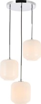 Pendant Lamp COLLIER 3-Light Frosted White Chrome Iron Wire Glass Medium E26 - £286.96 GBP
