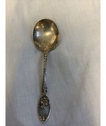 Alvin Patent Silverplate Rose Pattern Patina 6&quot; Small Sugar Serving Spoon. - $31.46
