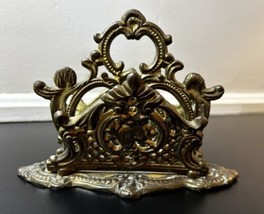 Vintage Brass Ornate Letter Envelope Holder Desktop - $33.81