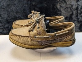 Sperry Boat Shoes Women&#39;s Size 6.5M Top-Sider Boat Loafers Camel Beige Leather - $16.60