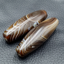 2 Antiguo Yemení Ágata Natural Raro Patrón Africano Banded Ágata Bead YM-52 - €41,31 EUR