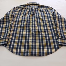 Banana Republic Men's White Blue Gold Plaid Long Sleeve Button-Up Cotton Shirt L image 2