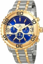 NEW Joshua &amp; Sons JX100TTG Men&#39;s Imperial Date Blue Dial Gold/Silver Alloy Watch - £54.45 GBP