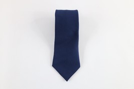 Vtg 60s 70s Mid Century Modern MCM Blank Neck Tie Dress Tie Blue Polyest... - $19.75