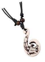 Fishhook Bone Pendant Jewellery Hawaiian Hand - $37.86