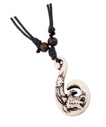 Fishhook Bone Pendant Jewellery Hawaiian Hand - £29.77 GBP