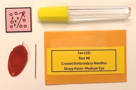 Size #6 Crewel/Emborodery Needles-Ten (10) + Needle Storage Case Needle ... - £2.78 GBP