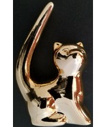 Ceramic Gold Metallic Mirror Finish Cat Tail Ring Holders 4”H x 2.5”L x ... - £3.15 GBP