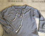 VINEYARD VINES Bateau Striped Cotton Blend Lace Up Pullover Top - Size S - $25.89