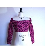 Mistress Rocks Leopard Print Sexy Crop Top M Fuchsia Pink Black Long Sle... - €21,55 EUR