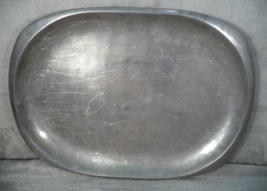 VTG 1984 Nambe 15&quot; Serving Platter Tray Metal Alloy Silver Tone Hollowar... - $21.73