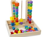 Melissa &amp; Doug Bead Sequencing Set With 46 Wooden Beads and 5 Double-Sid... - $49.39