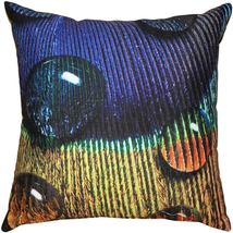 Peacock Splash BGY Throw Pillow 20x20, Complete with Pillow Insert - £41.92 GBP