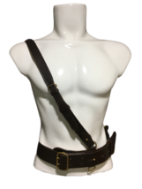 Army Sam Browne Belt With Shoulder Strap Brown Leather Brass Uniform Acc... - $35.27
