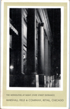 Marshall Field &amp; Company Monoliths at Night Chicago Illinois Postcard - £4.12 GBP
