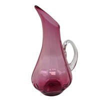 R. Foster Pink Blown Stretch Swung Glass Pitcher Handle Vase Home Decor ... - £42.77 GBP