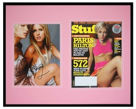 Paris Hilton 16x20 Signed Framed 2005 Stuff Magazine &amp; Photo Display - £117.44 GBP