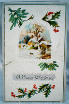 Antique Embossed Postcard A Happy Christmas - Santa Letter 1910 1 cent Stamp - £3.98 GBP