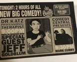 Dr Katz Professional Therapist Print Ad Comedy Central Jeff Goldblum TPA21 - £4.72 GBP
