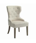 Beige Rustic Smoke Tufted Dining Chair - Elegant &amp; Durable - $399.99