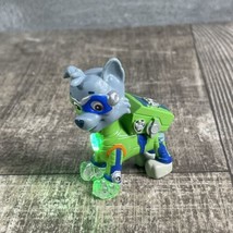 PAW Patrol Super Paws Mighty Pups Rocky Light Up Figure Spin Master - $9.49