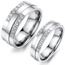 Personalizzati 925 Argento Sterling Zirconia Cubica Coppia’S Lover ’S Anello - £41.14 GBP