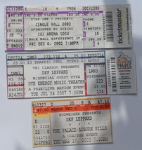 Def Leppard 3 Vintage Ticket Stubs Detroit 07 San Diego With Styx  02 Palace 03  - $14.95