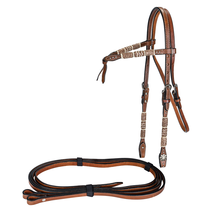 TABELO Knotted Browband Bridle with Rawhide Buttons Leather  - £106.29 GBP
