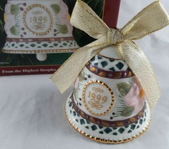 Vintage Carlton Cards Porcelain Bell Ornament 2.5&quot; From the Highest Steeple 1999 - £13.39 GBP
