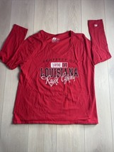  Russell Ragin Cajuns Louisiana Long Sleeve T-Shirt Women’s V-Neck  ee Red - £5.85 GBP