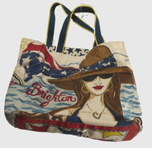 $12 Brighton Chic Ahoy Women&#39;s Canvas Tote Summer Beach Boat Water Sun Bag - £8.95 GBP