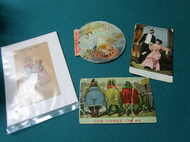 Antique Cards Lot 4 Pcs One Is Antique Singer Machine Advertising - £83.21 GBP