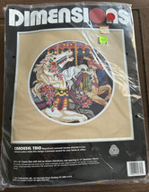 Vintage Dimensions Carousel Trio 2391 Needlepoint 14” Sealed Package 1991 - £12.50 GBP