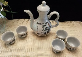 JAPANESE TEA POT & 5 CUPS - £19.50 GBP