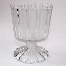Vintage Glass Bowl Dish Candy Candle Holder With Stripes Rare Glass Cand... - $10.69