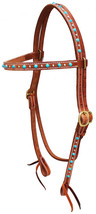 Horse Western Turquoise Stone Horse Amish USA Tack Browband Bridle 78203TR - $36.62