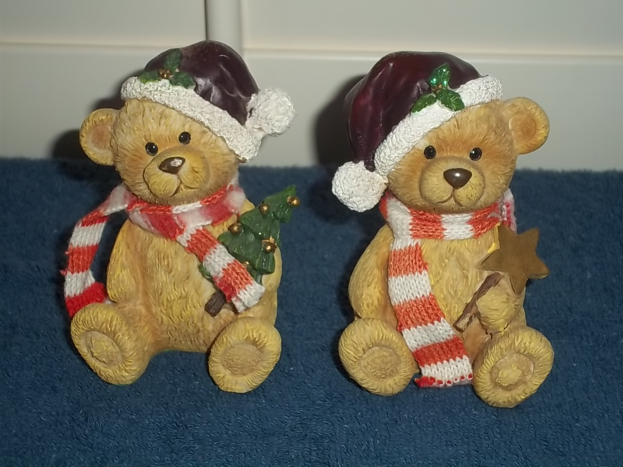 CHRISTMAS BEAR FIGURINES LOT OF 2 - 4 INCHES TALL - $4.99