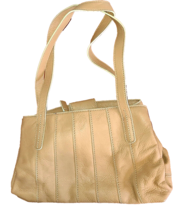 Etienne Aigner Leather Handbag Ivory Beige Bottom Studs. - $22.46