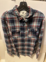 MEN&#39;S GUYS ON THE BYAS FLANNEL WOVEN HARRIS TWILL BLUE PLAID SHIRT NEW $55 - $39.99